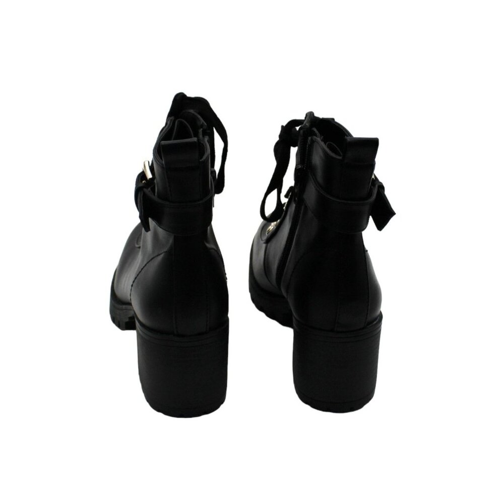 Wild Pair Womens Black Buckle Combat & Lace-up Boots - Picture 7 of 7